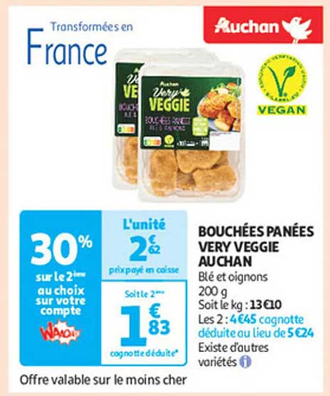 BOUCHÉES PANÉES VERY VEGGIE AUCHAN