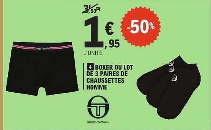 BOXER OU LOT DE 3 PAIRES DE CHAUSSETTES HOMME