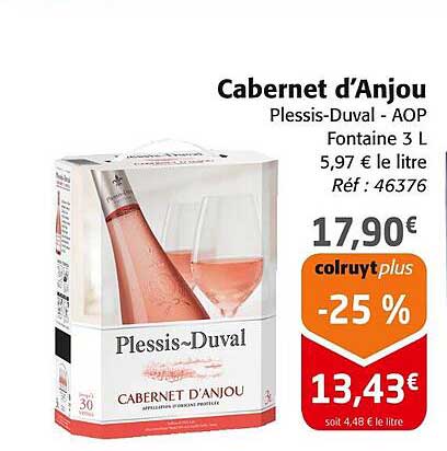 Cabernet d’Anjou - Plessis-Duval - AOP Fontaine 3 L