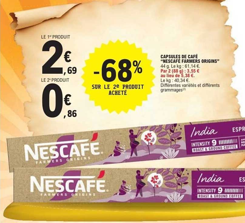CAPSULES DE CAFÉ “NESCAFÉ FARMERS ORIGINS”