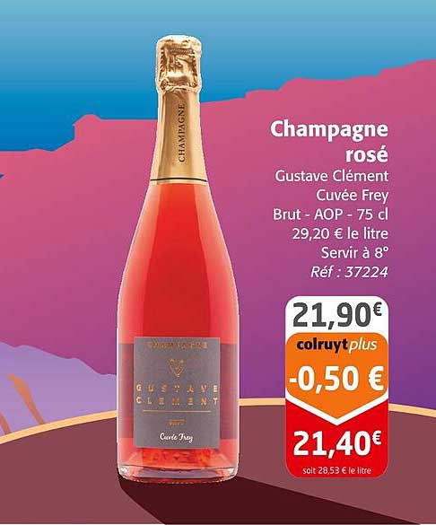 Champagne rosé Gustave Clément Cuvée Frey