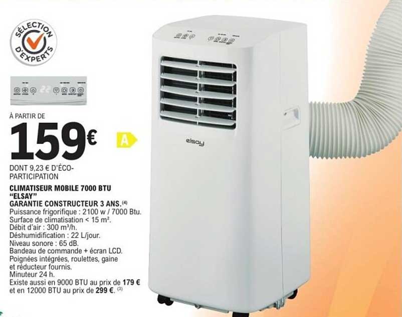 CLIMATISEUR MOBILE 7000 BTU "ELSAY"