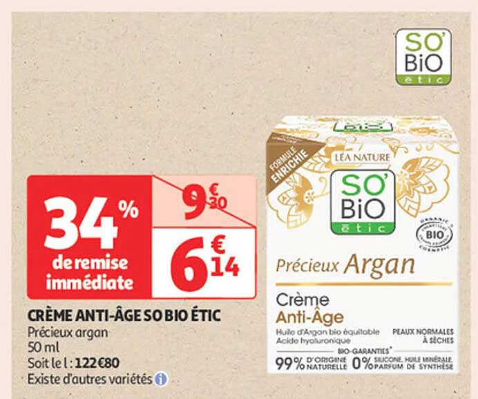 CRÈME ANTI-ÂGE SO BIO ÉTIC