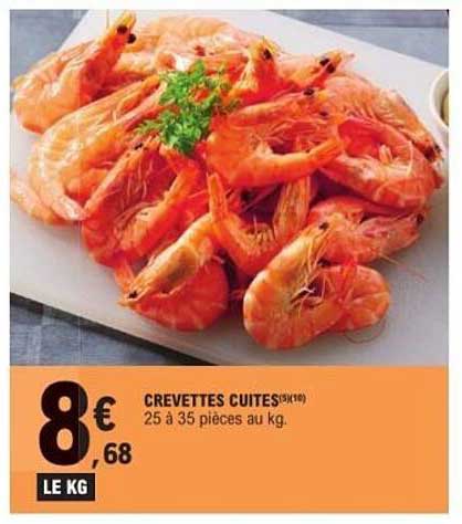 CREVETTES CUITES(3/10) 25 à 35 pièces au kg.