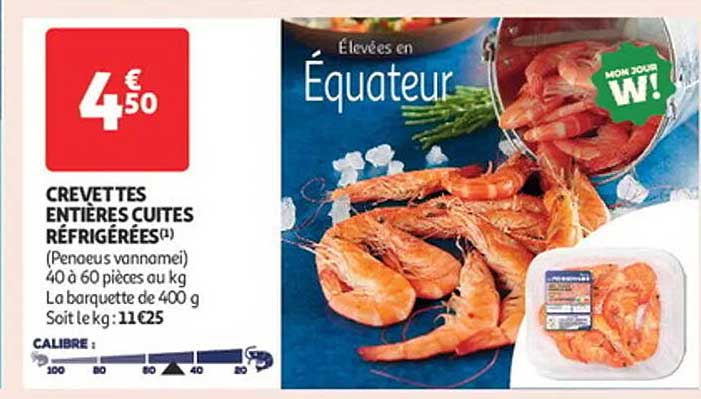 CREVETTES ENTIÈRES CUITES RÉFRIGÉRÉES
