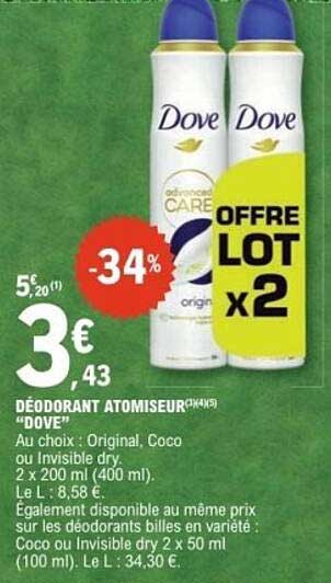 DÉODORANT ATOMISEUR "DOVE"