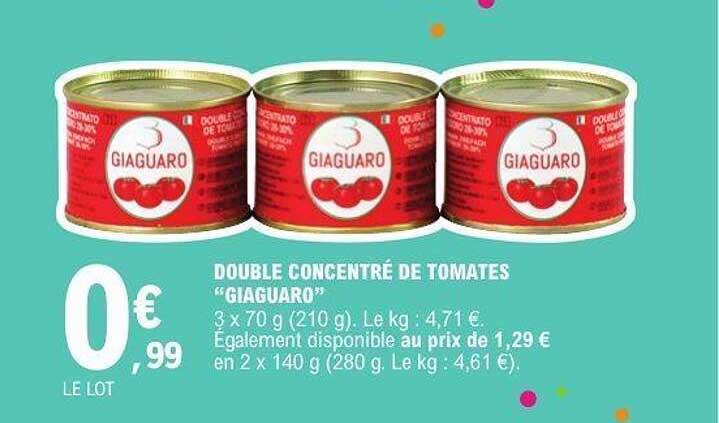 DOUBLE CONCENTRÉ DE TOMATES “GIAGUARO”