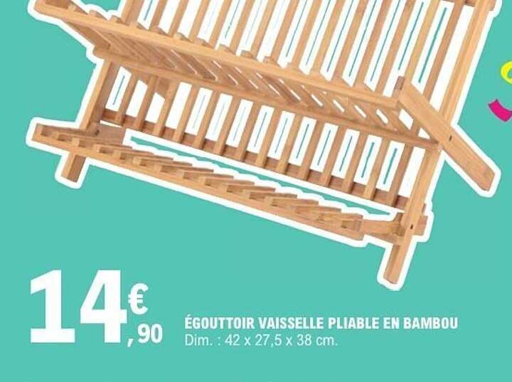 ÉGOUTTOIR VAISSELLE PLIABLE EN BAMBOU