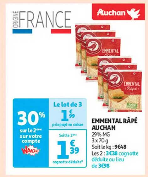 EMMENTAL RÂPÉ AUCHAN