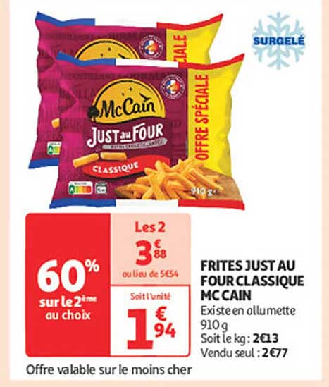 FRITES JUST AU FOUR CLASSIQUE McCAIN