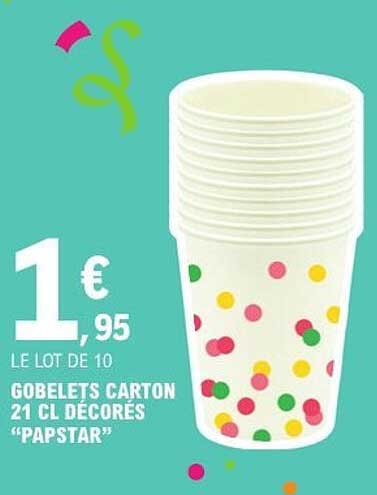 Gobelets Carton 21 cl Décorés 'Papstar'