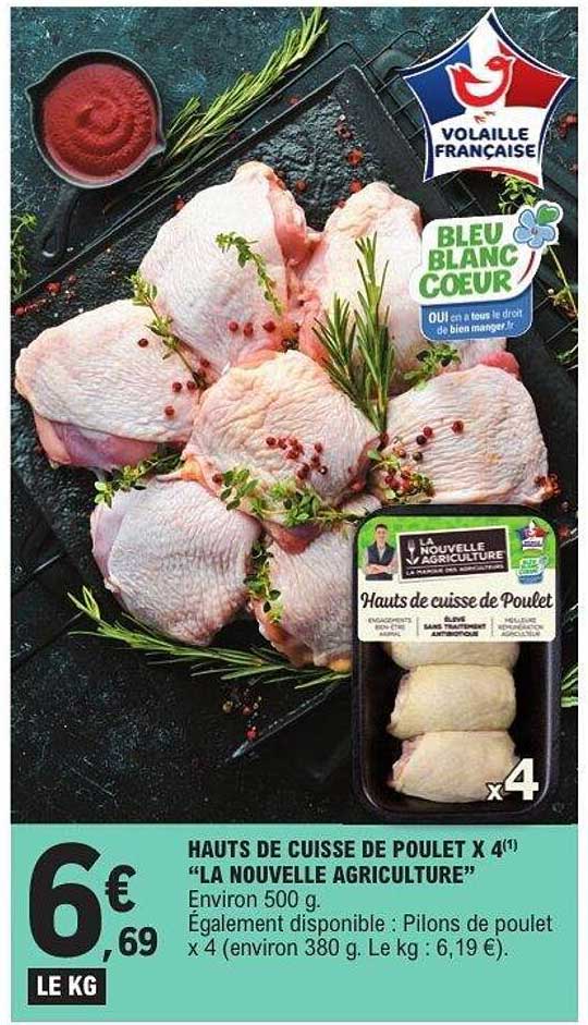 HAUTS DE CUISSE DE POULET X 4 "LA NOUVELLE AGRICULTURE"