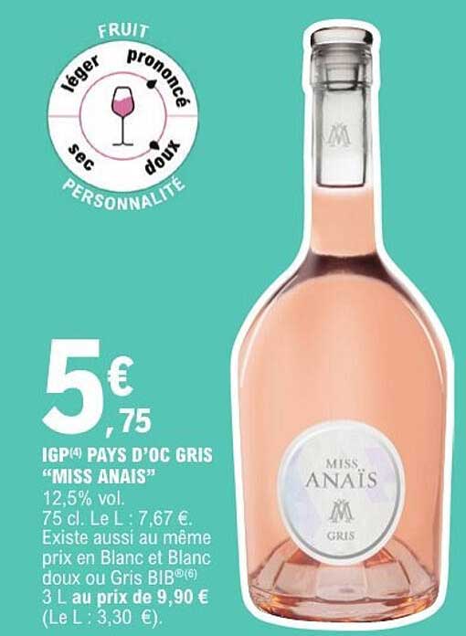 IGP PAYS D'OC GRIS "MISS ANAIS"