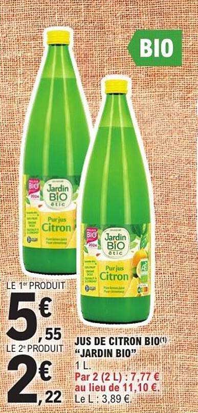 JUS DE CITRON BIO(*) "JARDIN BIO"