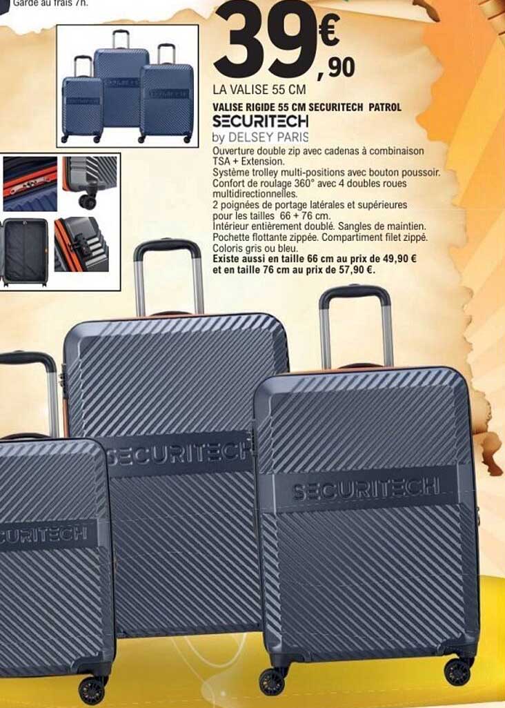 LA VALISE 55 CM SECURITECH PATROL by DELSEY PARIS