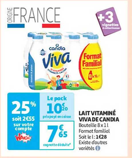 LAIT VITAMINÉ VIVA DE CANDIA