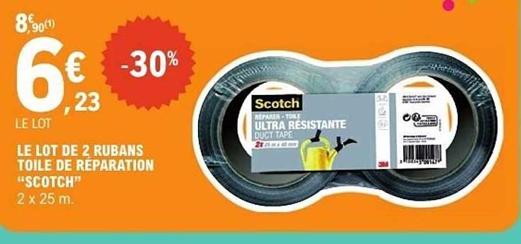 LE LOT DE 2 RUBANS TOILE DE REPARATION "SCOTCH"