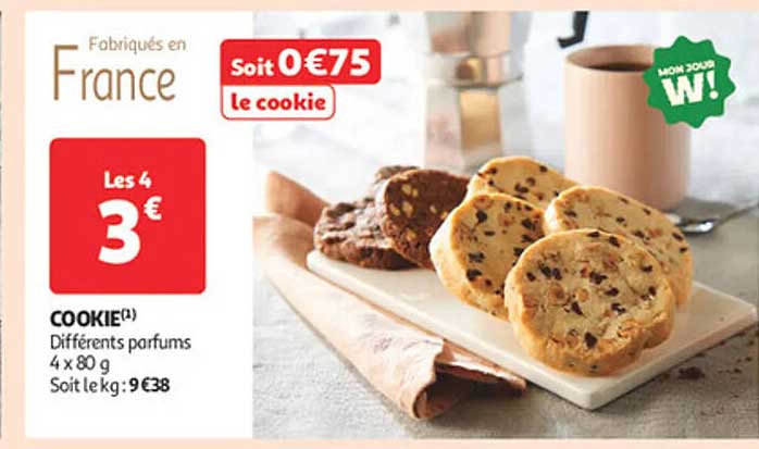 Les 4 cookies à 3 €