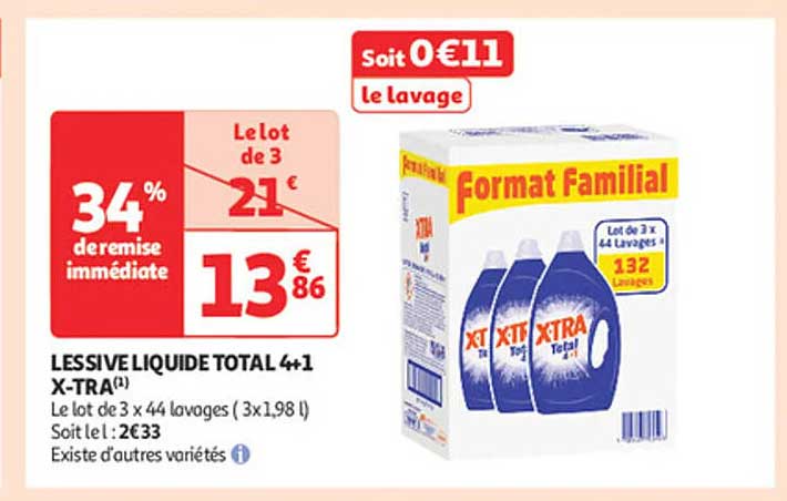LESSIVE LIQUIDE TOTAL 44+1 X-TRA