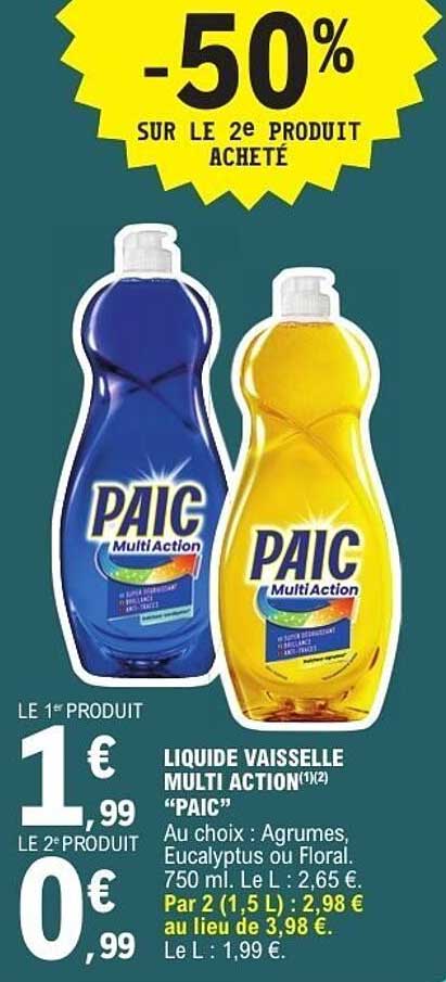 LIQUIDE VAISSELLE MULTI ACTION "PAIC"