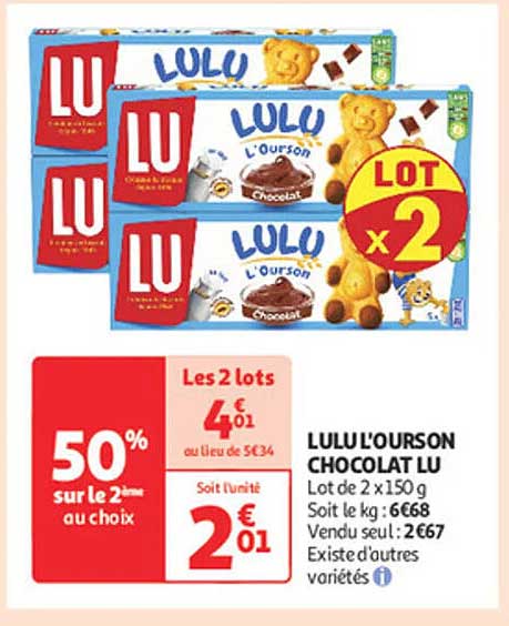 LULU L'OURSON CHOCOLAT LU