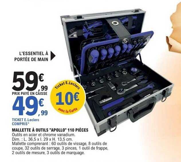 MALLETTE À OUTILS "APOLLO" 110 PIÈCES