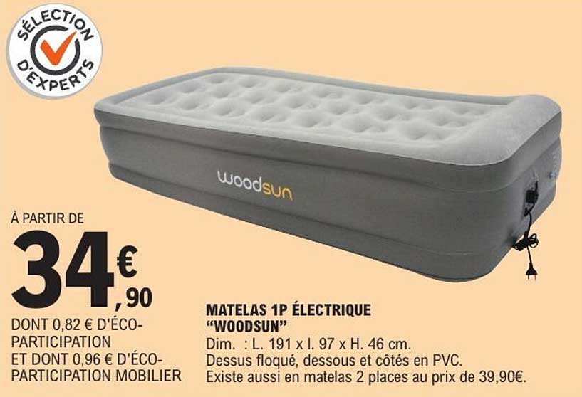 MATELAS 1P ÉLECTRIQUE "WOODSUN"