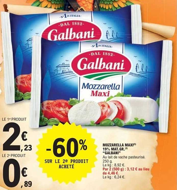 MOZZARELLA MAXI 19% MAT.G.R. "GALBANI"