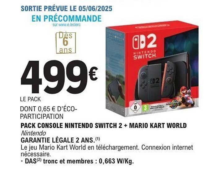 PACK CONSOLE NINTENDO SWITCH 2 + MARIO KART WORLD