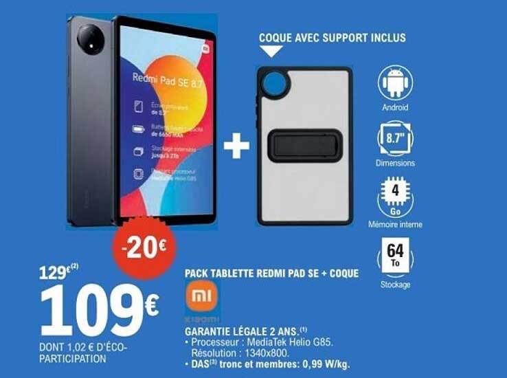 PACK TABLETTE REDMI PAD SE + COQUE