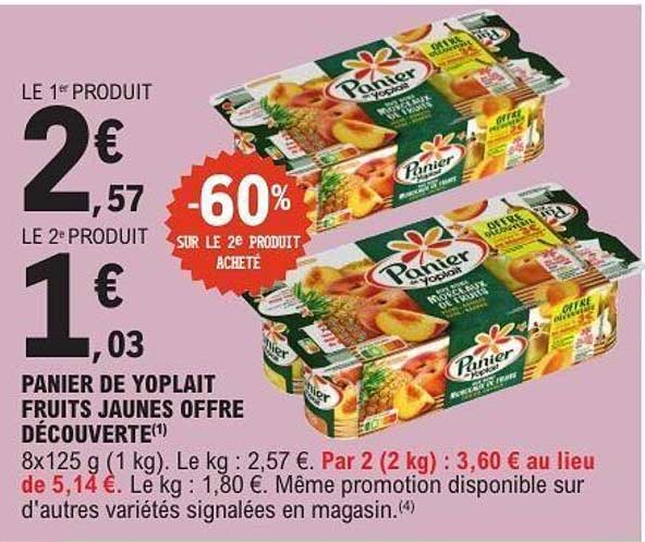 PANIER DE YOPLAIT FRUITS JAUNES OFFRE DÉCOUVERTE
