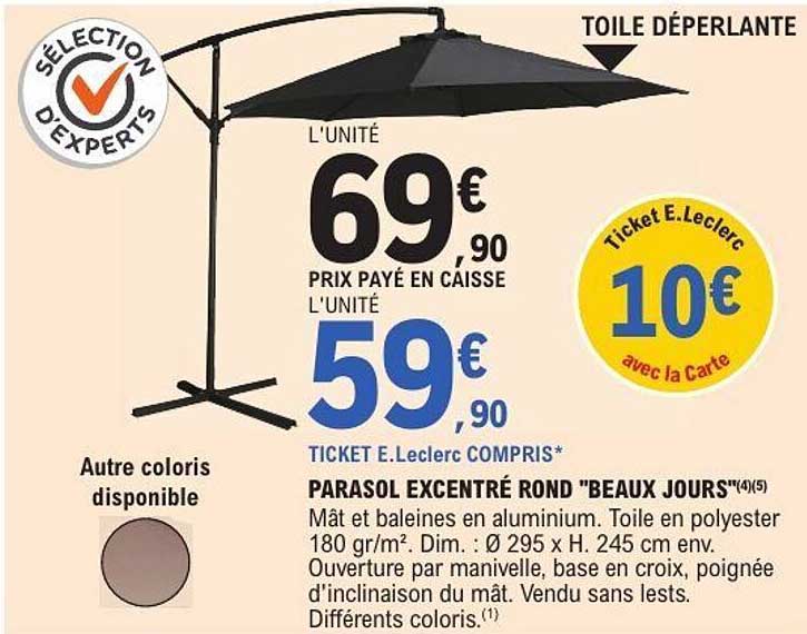 PARASOL EXCENTRÉ ROND "BEAUX JOURS"