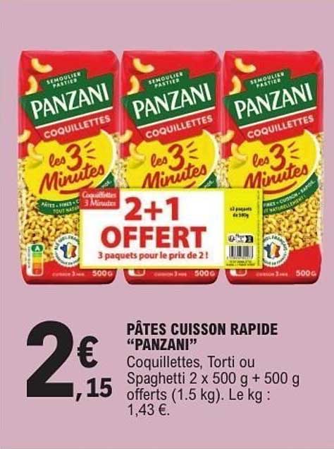 PÂTES CUISSON RAPIDE "PANZANI"