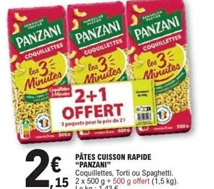 PÂTES CUISSON RAPIDE "PANZANI"