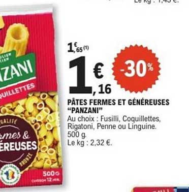 PÂTES FERMES ET GÉNÉREUSES "PANZANI"