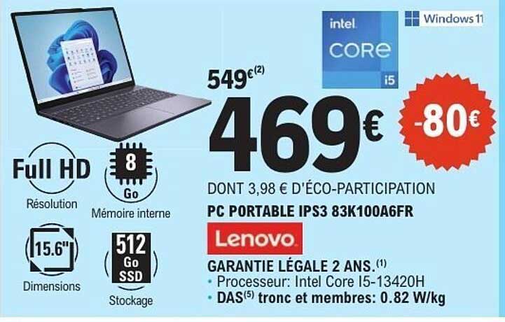 PC PORTABLE IPS3 83K100A6FR