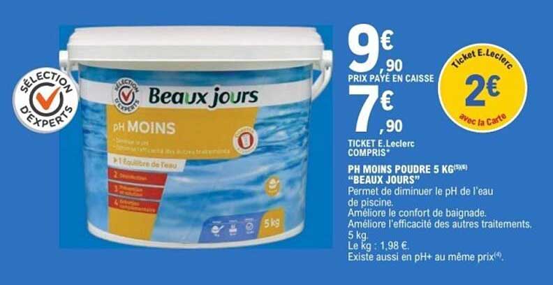 PH MOINS POUDRE 5 KG BEAUX JOURS