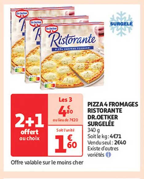 PIZZA 4 FROMAGES RISTORANTE DR.OETKER SURGELÉE