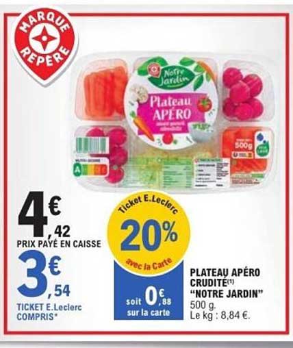 PLATEAU APÉRO CRUDIT(*) "NOTRE JARDIN" 500 g