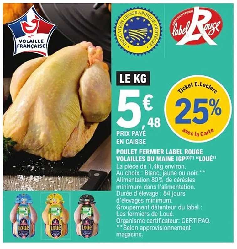 POULET FERMIER LABEL ROUGE VOLAILLES DU MAINE IGP