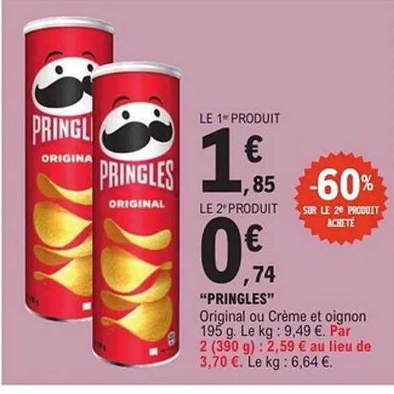 Pringles Original ou Crème et Oignon