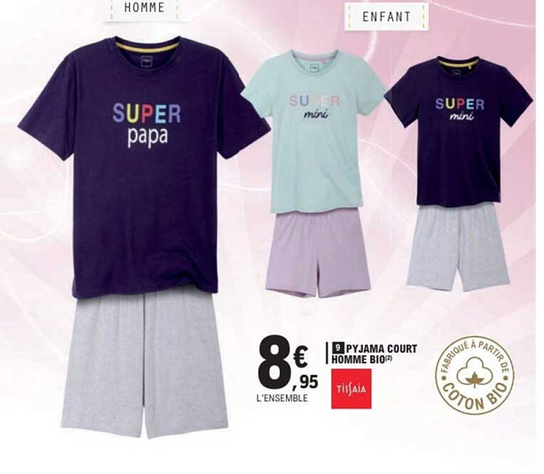 Pyjama court homme BIO (Tişaïa)