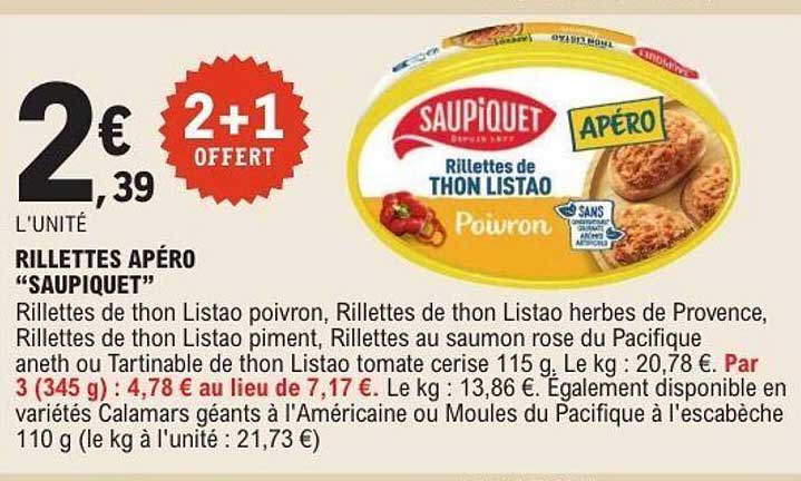 RILLETTES APÉRO "SAUPIQUET"