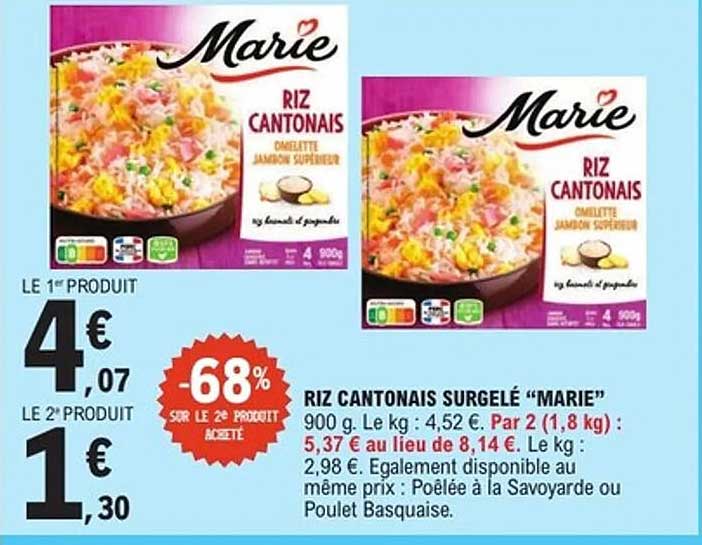RIZ CANTONAIS SURGELÉ “MARIE”