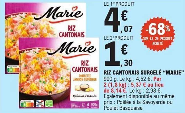 RIZ CANTONAIS SURGELÉ “MARIE”