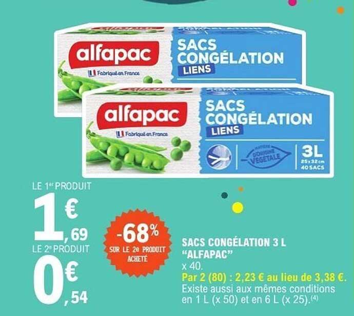SACS CONGÉLATION 3 L "ALFAPAC" x 40.
