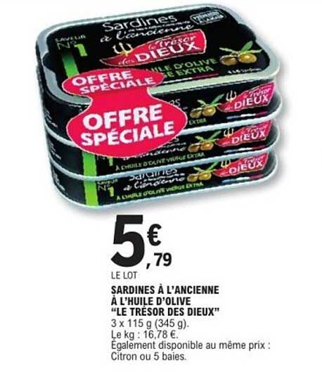 SARDINES À L’ANCIENNE À L’HUILE D’OLIVE "LE TRÉSOR DES DIEUX"