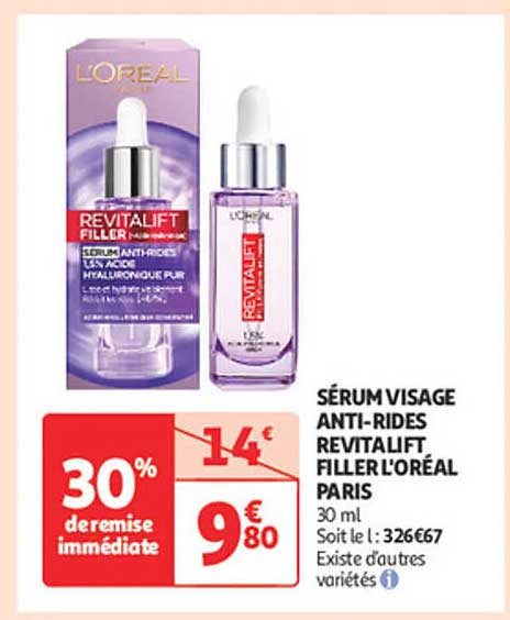 SÉRUM VISAGE ANTI-RIDES REVITALIFT FILLER L'ORÉAL PARIS