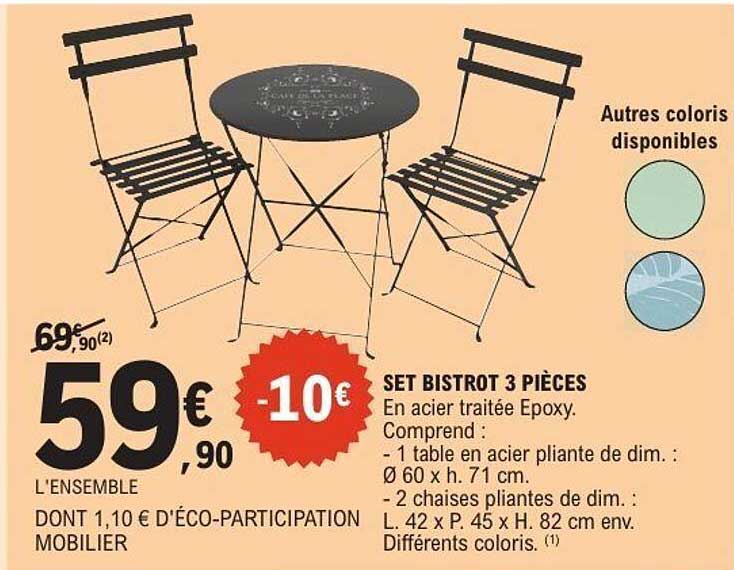 SET BISTROT 3 PIÈCES