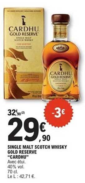 SINGLE MALT SCOTCH WHISKY GOLD RESERVE "CARDHU"